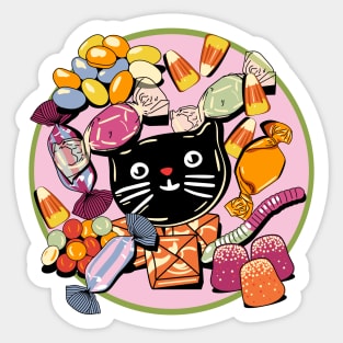 Retro Vintage Halloween Treats! Raspberry Variation Sticker